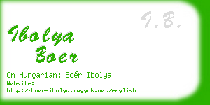 ibolya boer business card